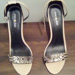 Tan ankle strap shoes